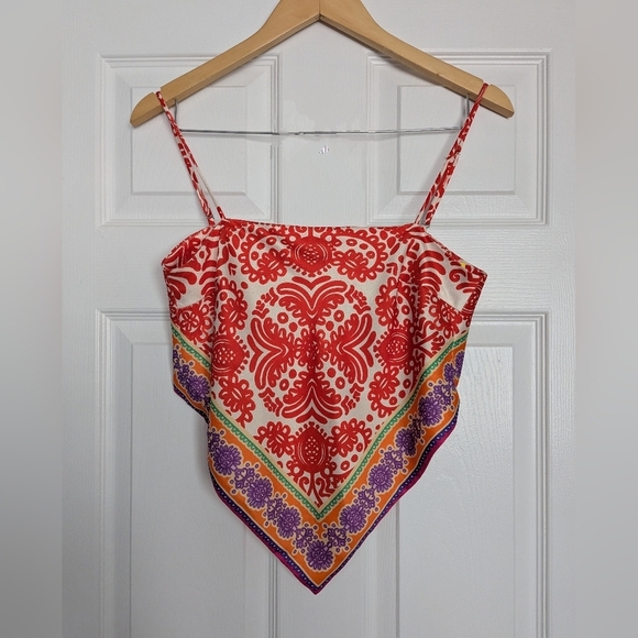 Zara Bandana Spaghetti Strap Or Bandeau Strapless Open Back Top - Picture 1 of 8